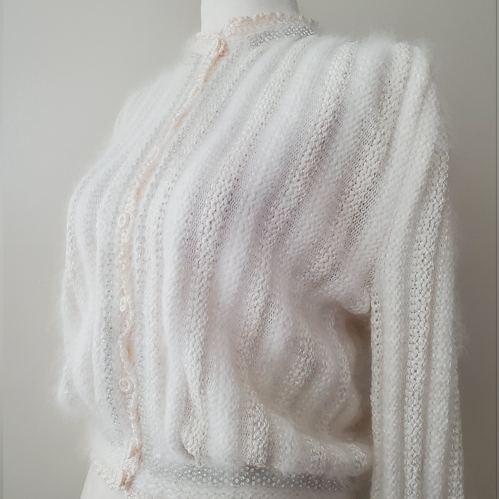 Antonella Preve Angora Silk Embellished Cardigan - Picture 13 of 14